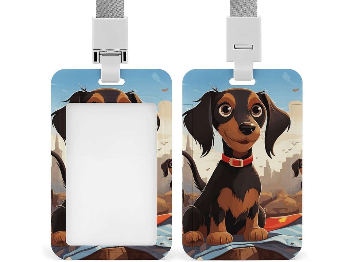 Porta Crachá Eu Amo Meus Cachorros Dachshunds, Protetor De Cordão Vertical, Estojo De Plástico À Prova D Água