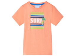 T-shirt Para Criança Laranja-néon 140