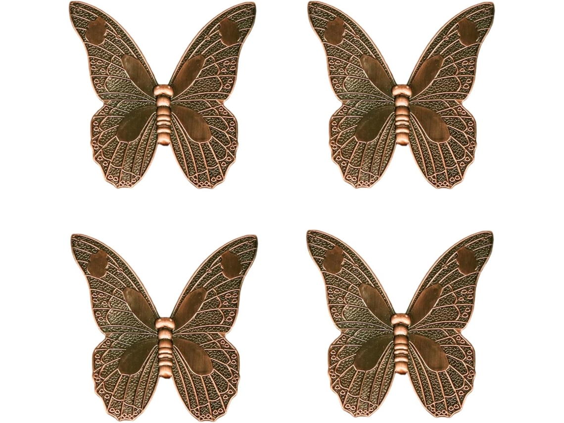 Conjunto De 4 Puxadores Liga Zinco Em Formato Borboleta Para Armários, Material Moderno, Distância Entre Furos De 32mm