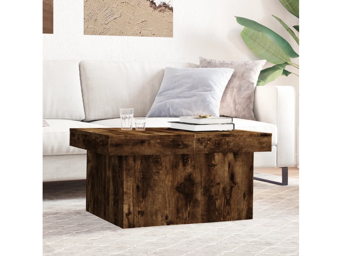 Vidaxl Mesa De Centro 100x55x40 Cm Derivados Madeira Carvalho Fumado