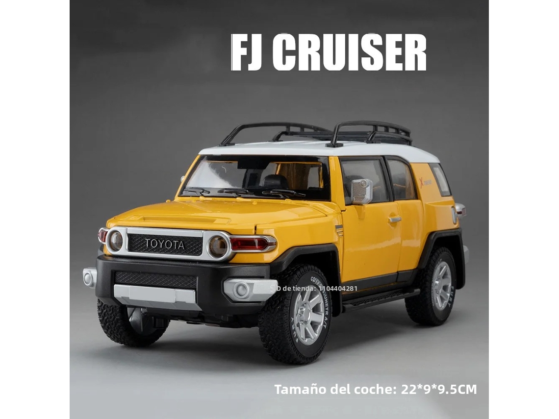 (estilo 1 Amarelo) Miniatura De Carro Land Cruiser Na Escala 1:24, Feita De Liga Metálica.