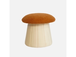 Puf infantil Veludo em formato de cogumelo com espaço de armazenamento, cor terracota.