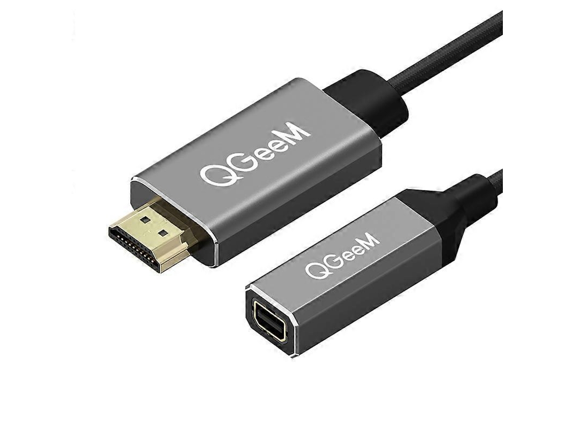 Cabo Adaptador Conversor Qgeem Hdmi Para Mini Dp Uhd 4k30hz Plug And Play Para Pc E Laptop Brilvibera