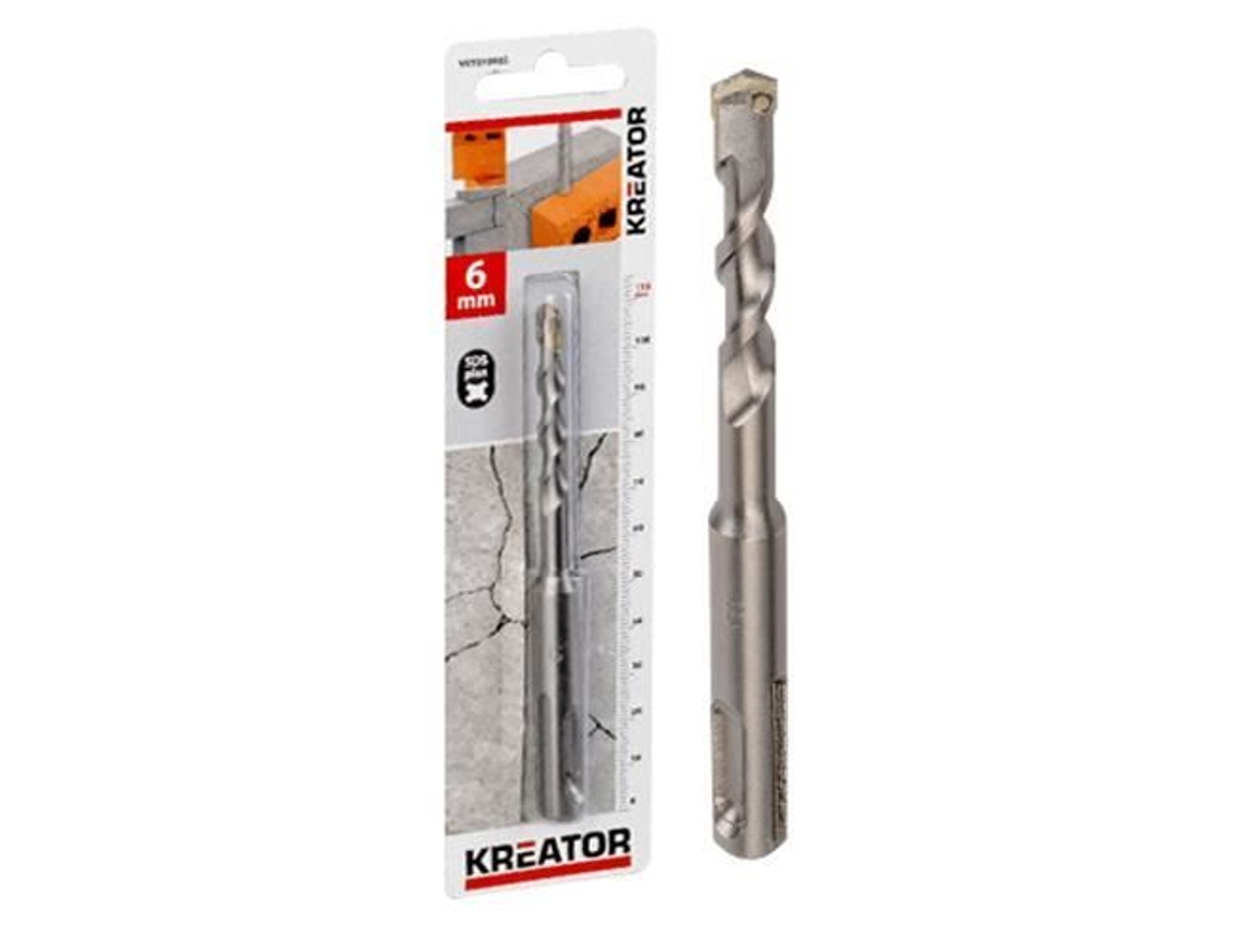 Broca SDS Ø 5x160mm - KREATOR - Brocas com ponta de metal duro - Canal profundo - Haste SDS
