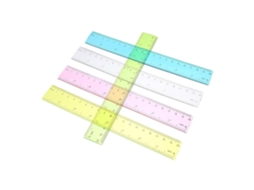 Régua De Plástico Colorida Mipcase 20cm, Conjunto De 5 Peças, Para Desenho E Medição Leve Fácil De Usar, Ideal Para