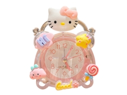 Reloj Despertador Infantil Cartoonyito Gato Rosa Cálido Decorativo Portátil Para Niños