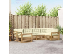 Vidaxl Conjunto De Sofás Para Exterior 6 Unid. Branco E Creme