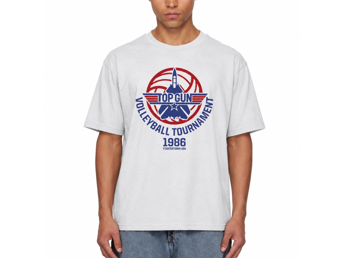 Rockinstone Top Gun Volleyball Tournament White T-shirt Size:s