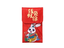 Bolsa envelope vermelha com bordado de personagens animados para ano novo chinês e Natal | S/MARCA