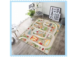 Tapete de Brincadeira Infantil 120x160cm NOVA LINE com carros e animais, antiderrapante
