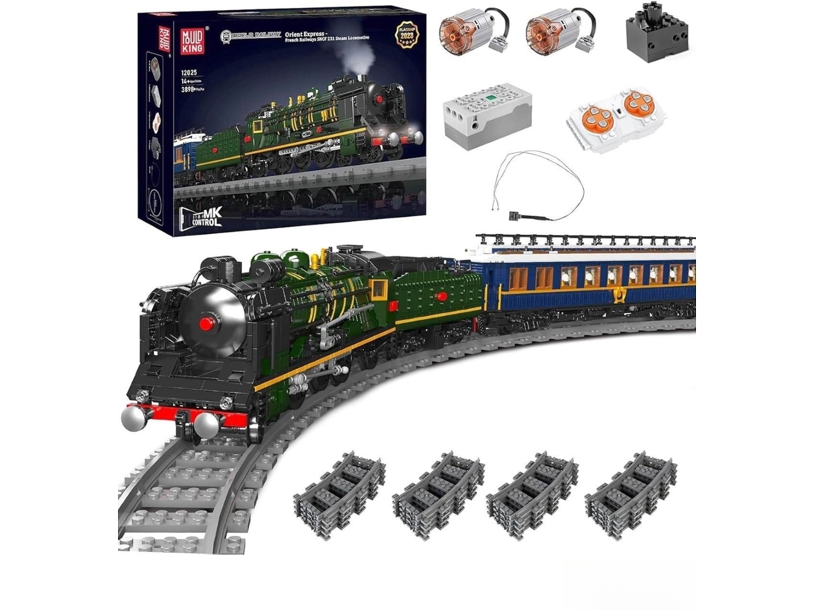 Mould King Controle Remoto Orient Express Sncf 231 Locomotiva A Vapor 12025s
