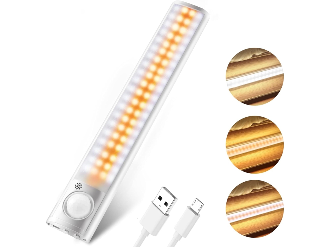 Iluminação Led para Armários com Sensor de Movimento, 80 Leds e 3 Modos de Iluminação BRILVIBERA