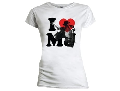 T-Shirt BRAVADO Michael Jackson - I Love MJ Branco (Tamanho: M)