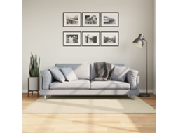 Vidaxl Tapete Pelo Curto Macio E Lavável Huarte 120x170 Cm Cor Creme