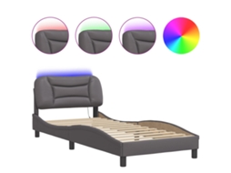 Bed Frame, Bed Frames Vidaxl Cinzeto Couro Artificial (80 X 200 Cm)