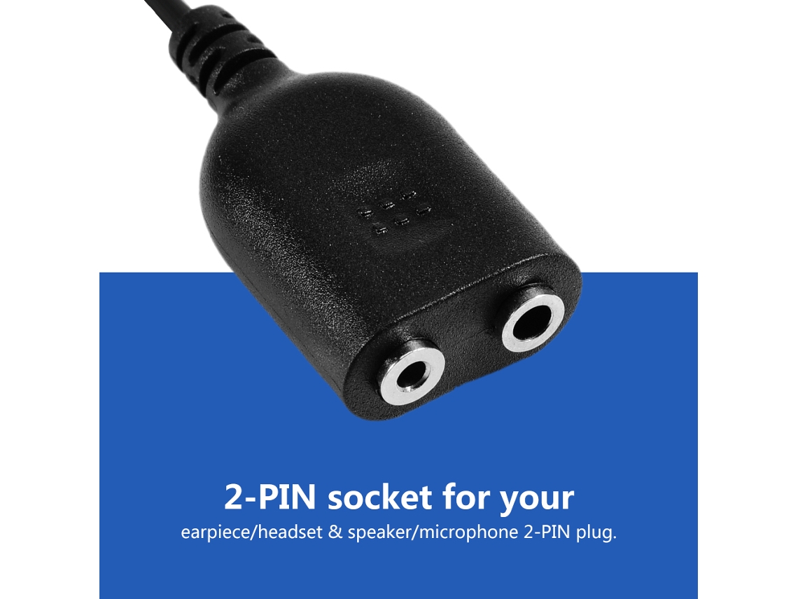 Cabo De Extensão 2 Pinos Para Fone De Ouvido Mic Rádio Baofeng