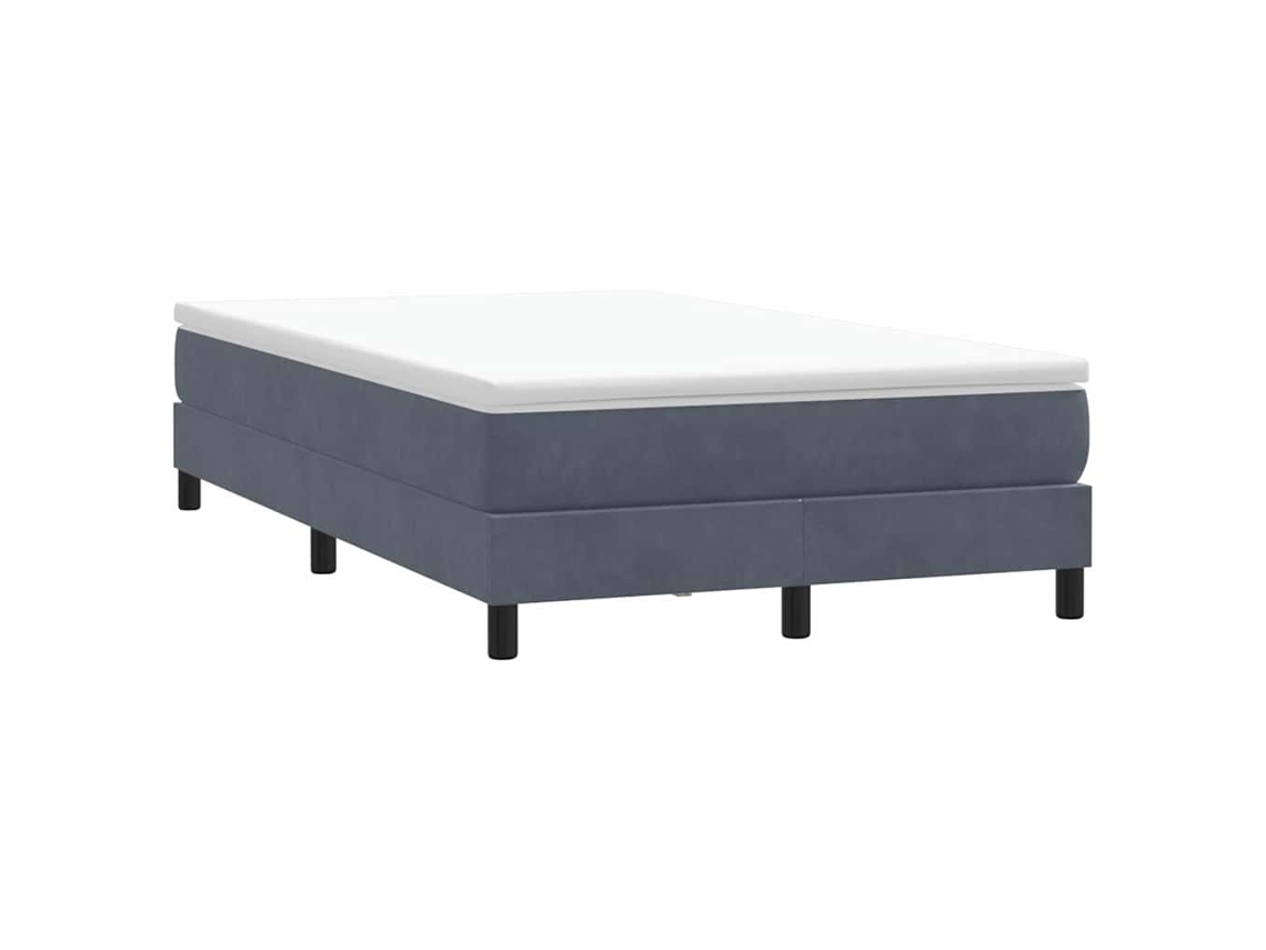 Vidaxl Box Cama De Molas Sem Colchão Cinzento Escuro 120x210 Cm Veludo