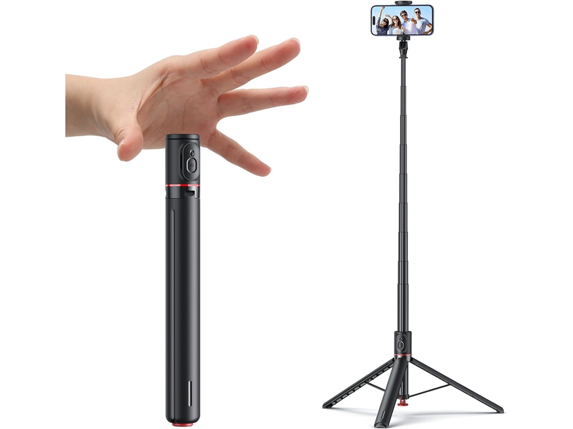Bastão De Selfie Com Tripé De 69" Com Abertura Automática E Controle Remoto Magnético Bluetooth (preto)