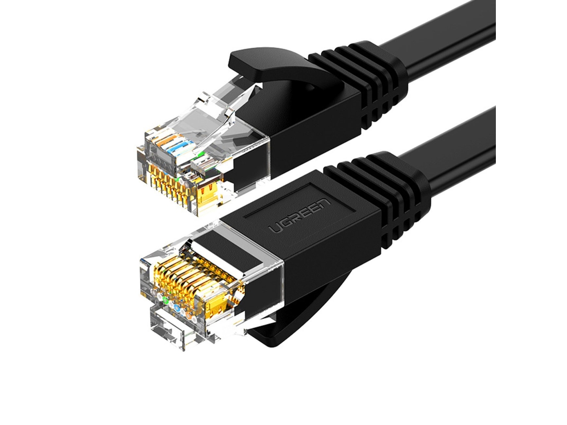 Cabo Flat Ethernet Professional High Speed Lan Networking Ugreen Preto