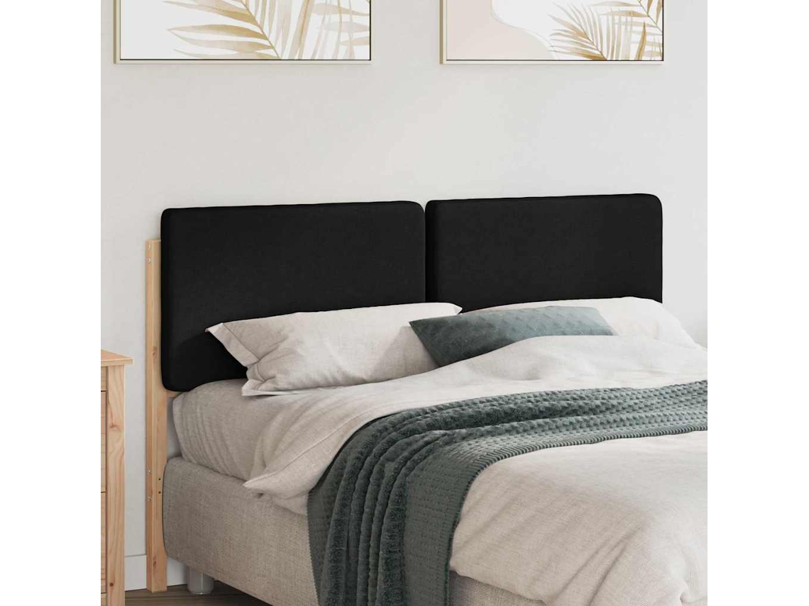 Vidaxl Cabeceira Estofada Com Cabeceira Marrom E Preto 120 Cm
