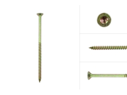 Parafusos para Aglomerado Galvanizados Amarelos 6 X 100 Mm Torx 30 com Ponta Perfurante Caixa 100 Peças WOVAR