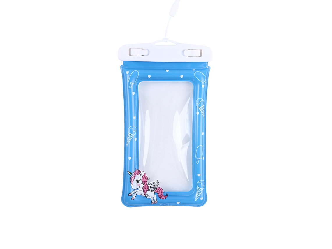 Estojo À Prova D'água Transparente Touch Azul Cavalo para Telemóvel