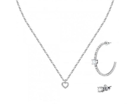 Conjunto De Bijuterias Em Aço Com Zircônia Cúbica Love Lps20asd05 La Petite Story (colar, 2x Brincos Simples)