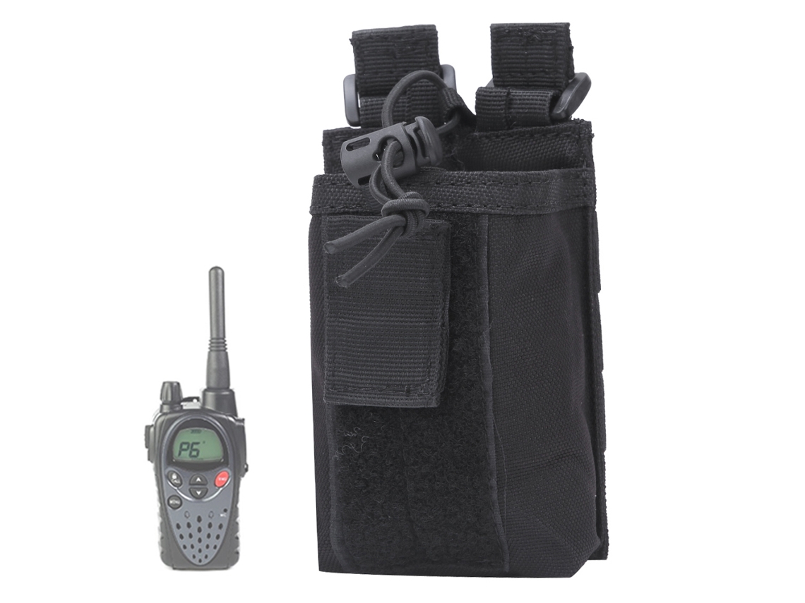 Bolsa Portátil Walkie Talkie Tática de Nylon Preta