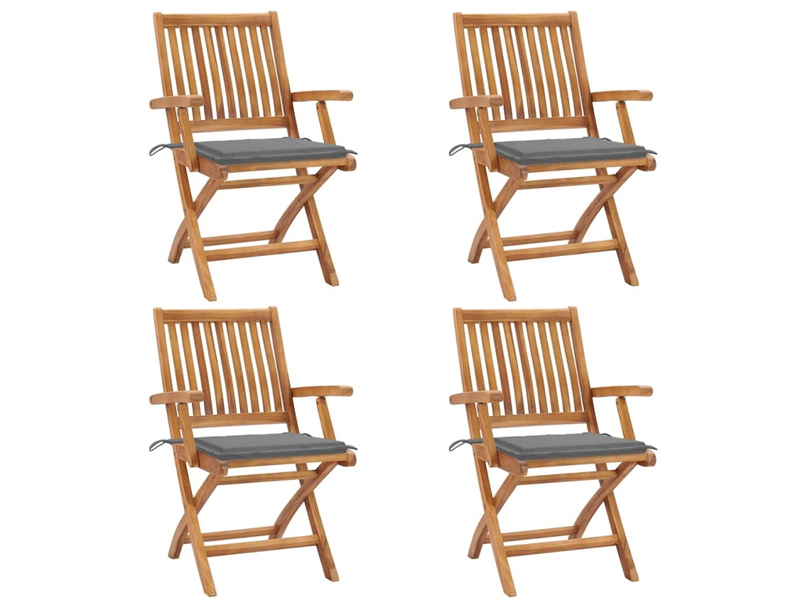 Folding Chair, Folding Chairs Vidaxl Cinzeto Madeira (n/a)