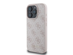 Capa para iPhone 16 Pro GUESS Pele Sintética Rígida Rosa