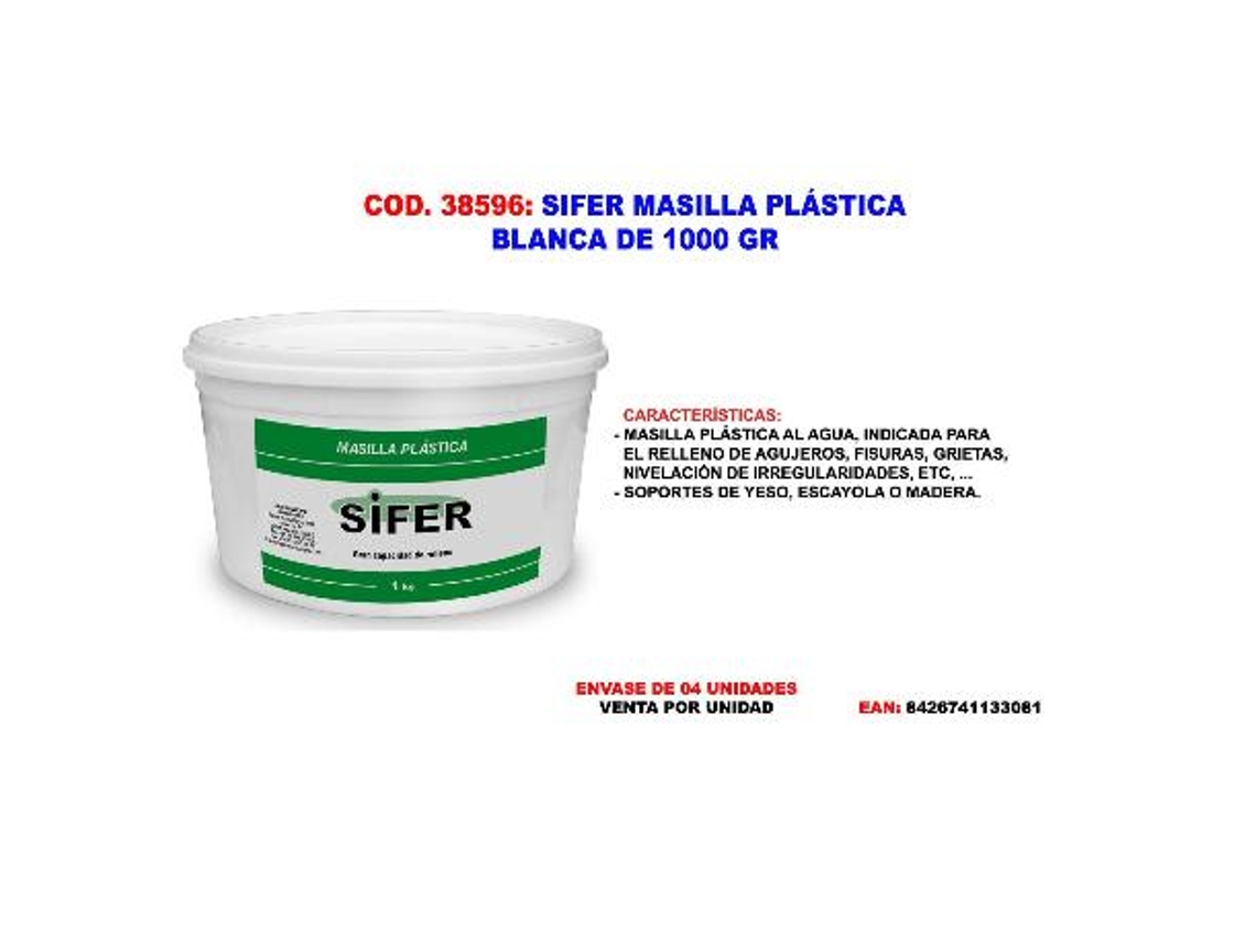 Sifer masilla plastica blanco 1000 gr