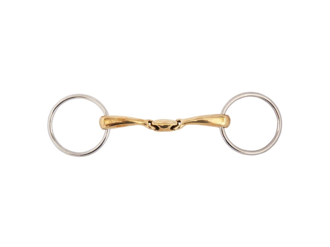 Snaffle de Anel Solto de Articulação Dupla Soft Contact 16 Mm Dourado 13.5 Cmbr