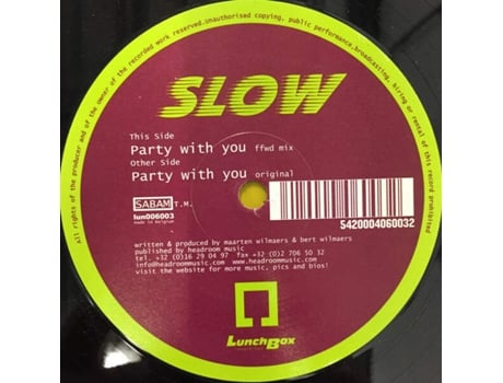 Festa Com Você, Lento | Condição da mídia Muito bom Plus | 1 X Vinil 12, 45 Rpm Lunchbox Recordings (vg)