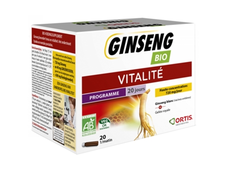 Ginseng Bio Vitalidade 20 Frascos ORTIS