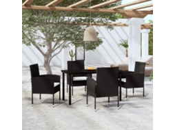 Vidaxl 5 Pcs Conjunto De Jantar Para Jardim Preto