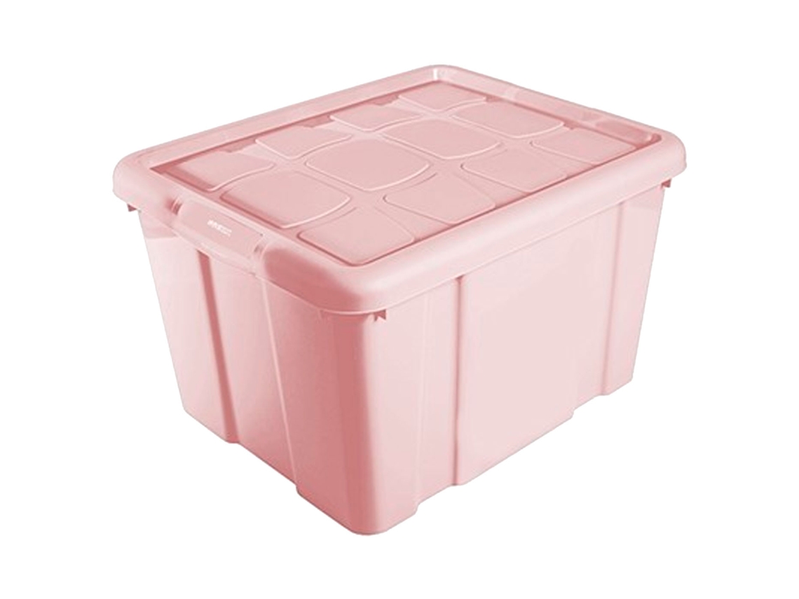 Caixa De Armazenamento Com Tampa Fabricada Em Plástico Recipiente Para Guardar Brinquedos, Livros, Roupas, Cobertores Nº 2 25 Litros 25,6 X Acan
