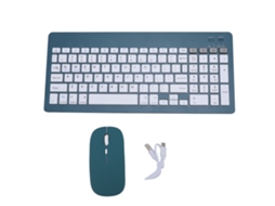 Conjunto de teclado y ratón inalámbricos Bluetooth, recargables, 4 canales, modos duales, verde oscuro | S/MARCA