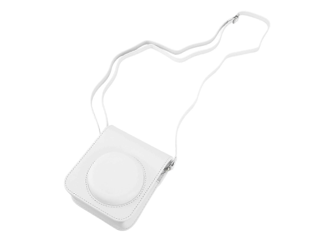 Bolsa Protetora para Mini Câmera Instantânea, Estojo de Pu com Alça de Ombro Ajustável para Câmera Fujifilm Instax Mini 12, Branca. TAISHENGDA