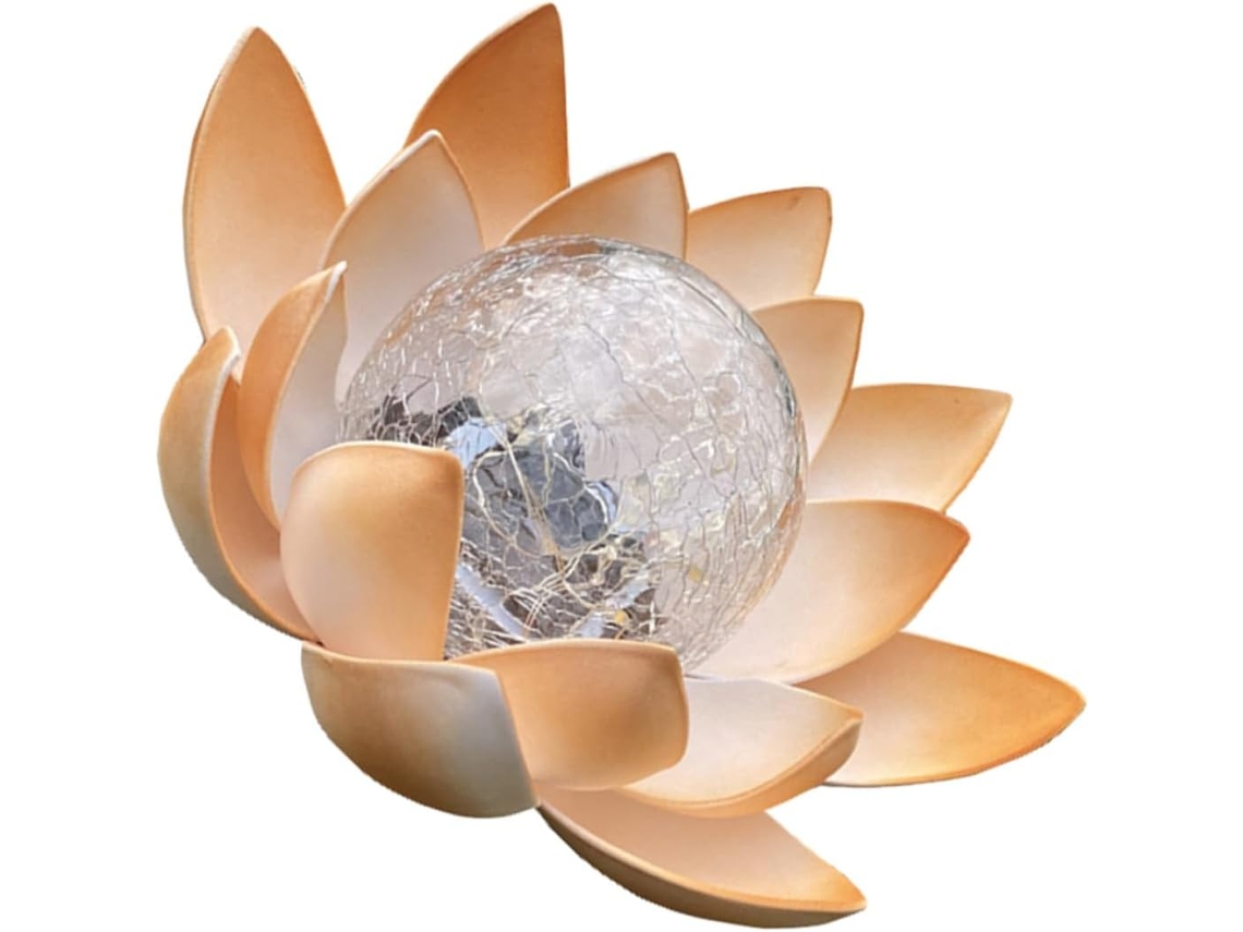 Luminária Solar Externa Em Formato De Flor De Lótus, Iluminação Decorativa Para Jardim, Luz Solar Led À Prova D'água.