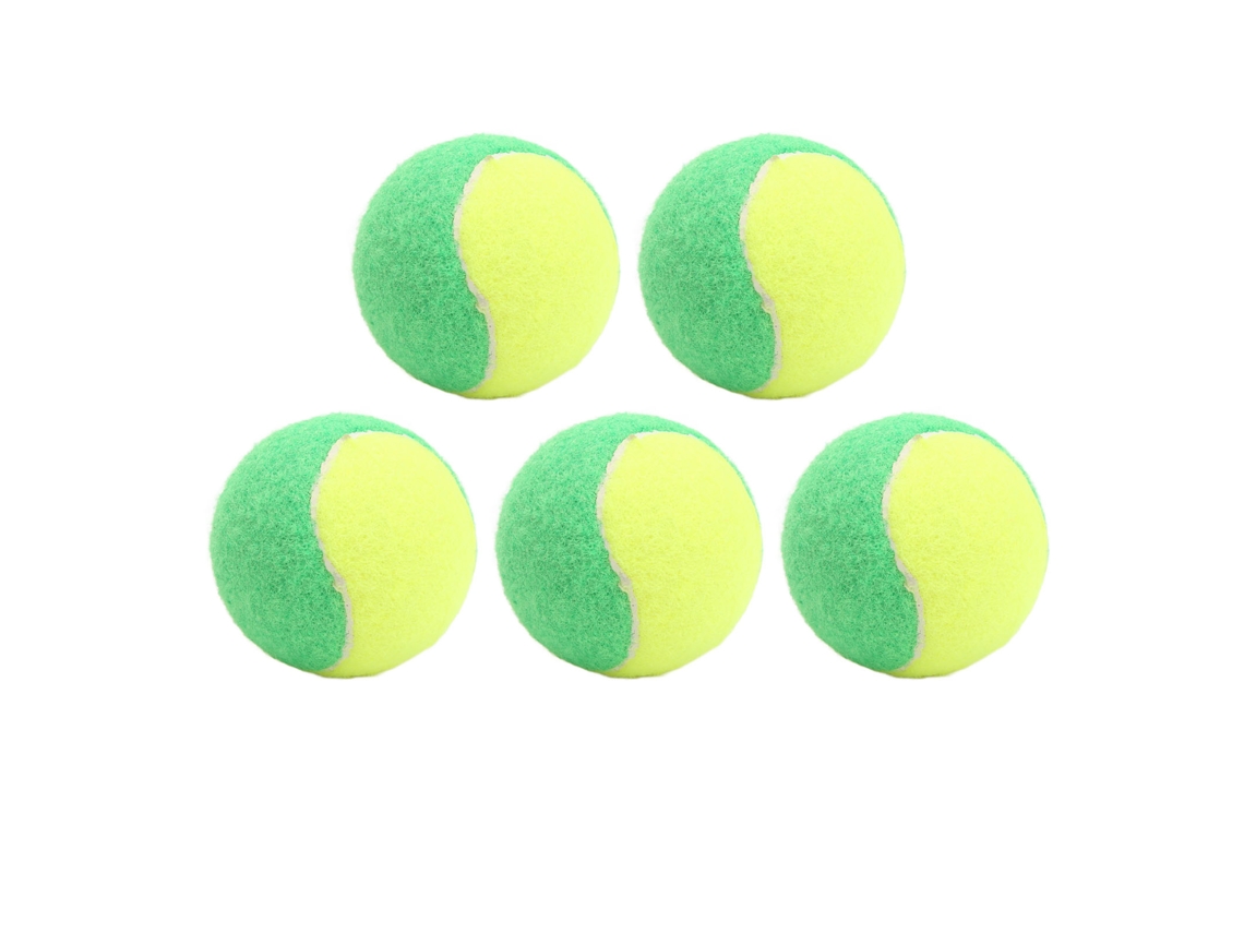 5pcs Bolas De Tênis De Borracha Elástica 6cm Para Treinamento, Entretenimento E Alivio De Pressão Verde