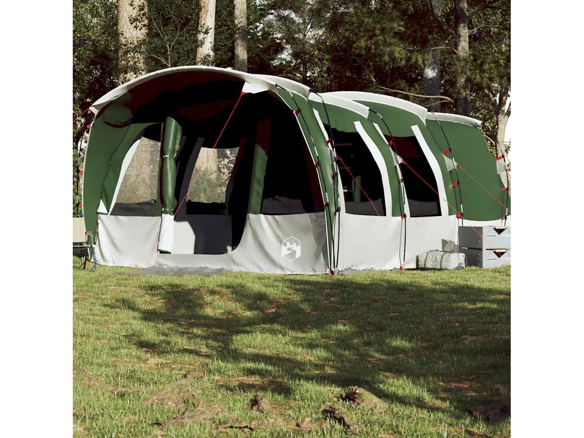 Vidaxl Tenda Familiar Túnel Para 8 Pessoas Impermeável Verde