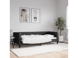 Cama De Solteiro | Camas Para Quarto | Sofá-cama 90x200 Cm Tecido Preto