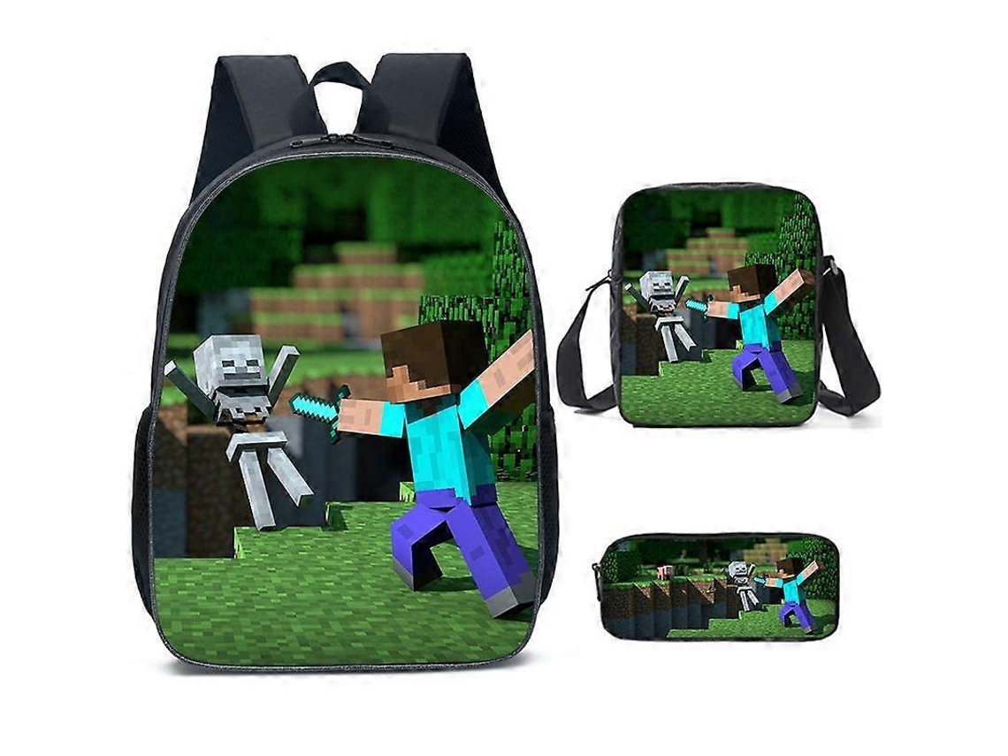 Conjunto Mochila Escolar 3 Peças, Estilo Gamer, Aulas