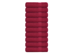 Vidaxl Toalhas De Mãos Frogn 10 Pcs 50x100 Cm 360 G/m² Bordô