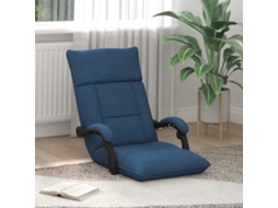 Vidaxl Cadeira De Chão Ajustável Azul Tecido