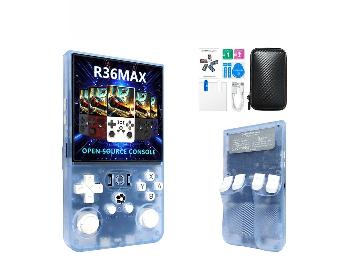 Console Portátil Jogos Retrô R36max Incluindo Ps1/gba/snes, Tela Ips De 4 Polegadas, 128gb （azul Glacial）czhhmart