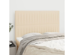 Vidaxl Cabeceira Creme 144x5x118/128 Cm Tecido