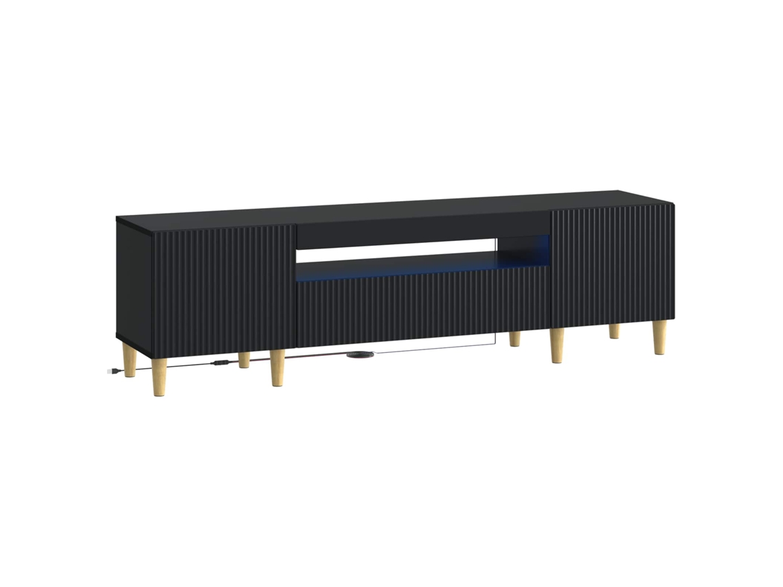 Vidaxl Gabinete De Tv Led Preto Derivados De Madeira