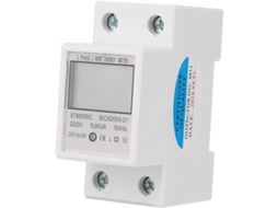 Medidor de energia digital monofásico 220V 5(80)A 2 fios 2P com LCD para instalação em trilho DIN