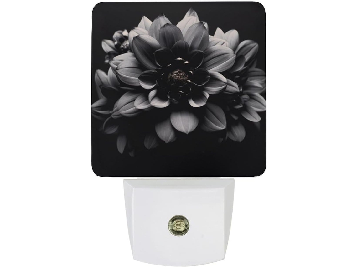 Luminária de parede noturna com sensor, luminária em formato de flor, luz LED branca, lâmpada